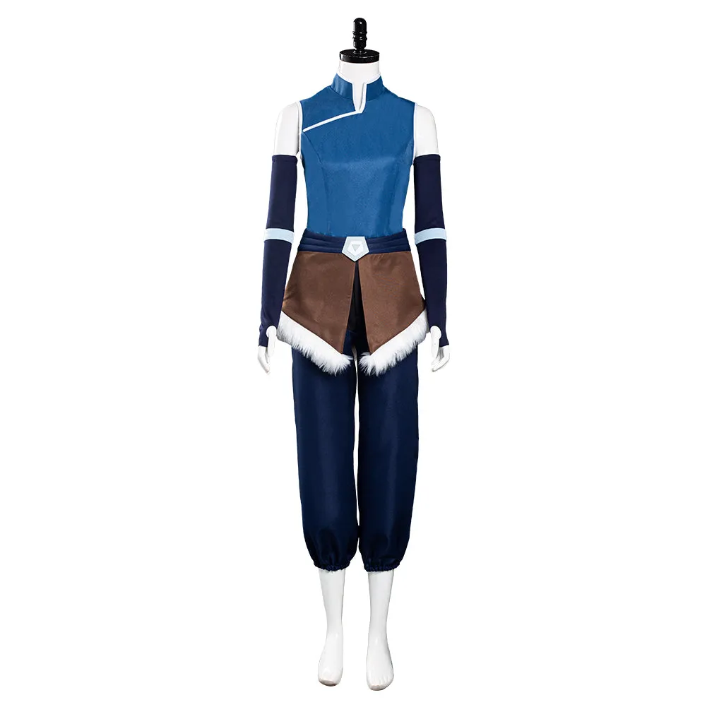 The Legend of Korra Season 4 Halloween Carnival Suit Korra Cosplay Costume Top Pants Outfit