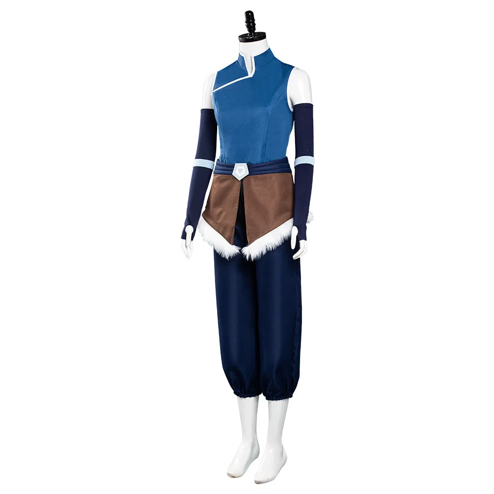 The Legend of Korra Season 4 Halloween Carnival Suit Korra Cosplay Costume Top Pants Outfit