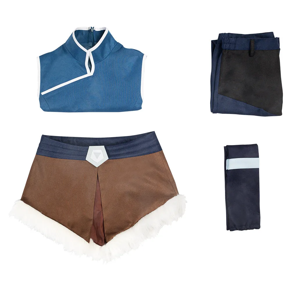 The Legend of Korra Season 4 Halloween Carnival Suit Korra Cosplay Costume Top Pants Outfit