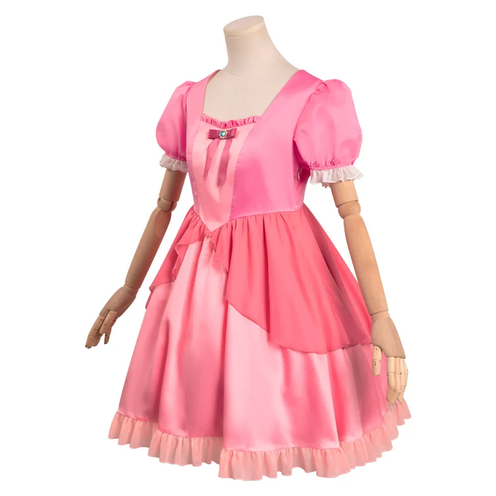 The Super Mario Bros. Movie Princess Peach Original Design Dress Cosplay Costume Halloween Carnival Suit