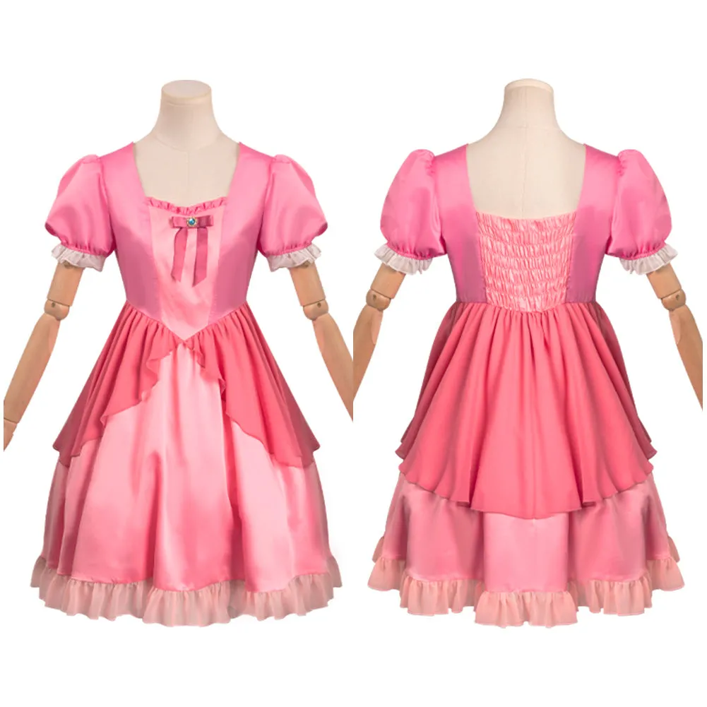 The Super Mario Bros. Movie Princess Peach Original Design Dress Cosplay Costume Halloween Carnival Suit