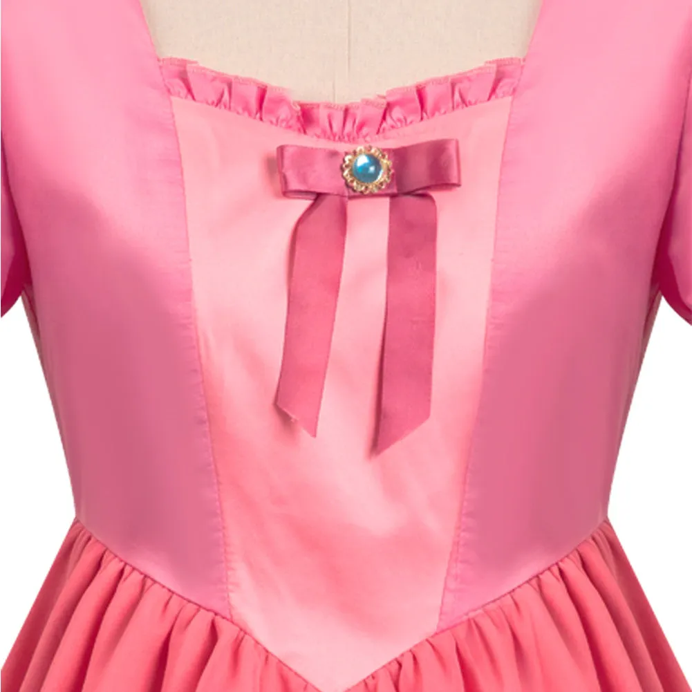 The Super Mario Bros. Movie Princess Peach Original Design Dress Cosplay Costume Halloween Carnival Suit