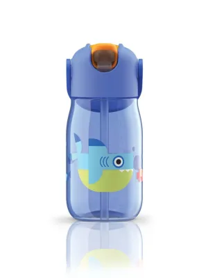 thinKitchen™ Zoku Kids Flip Straw Bottle, Blue, 415 ml