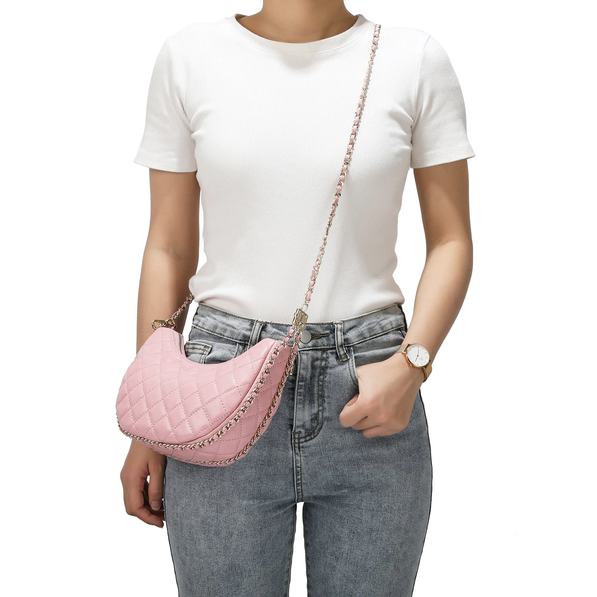 Tiffany & Fred Quilted Sheepskin Messenger/Shoulder Bag