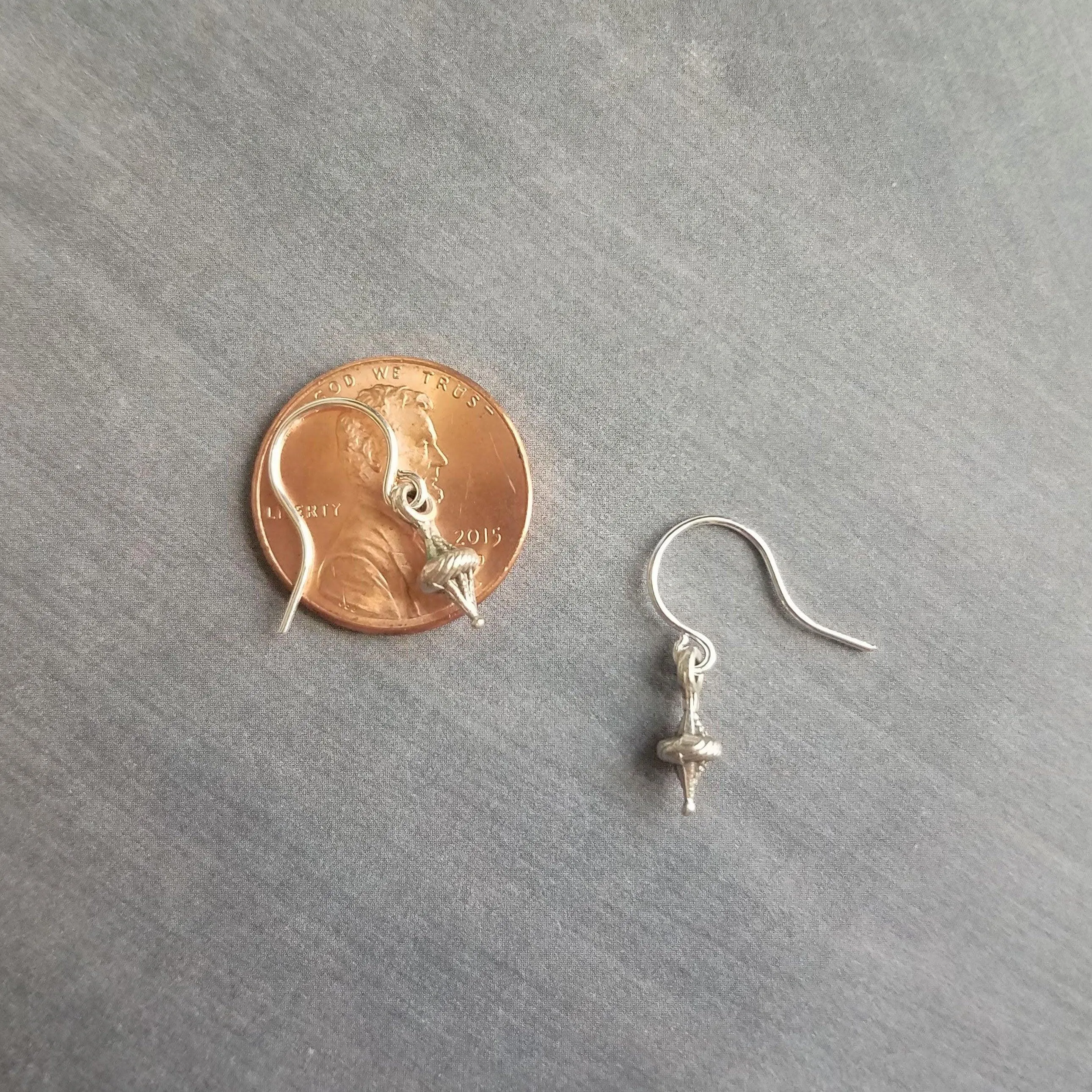 Tiny Silver Dangle Earrings, antique silver earring, little top earring, small silver earring, simple earring, delicate earring, sterling