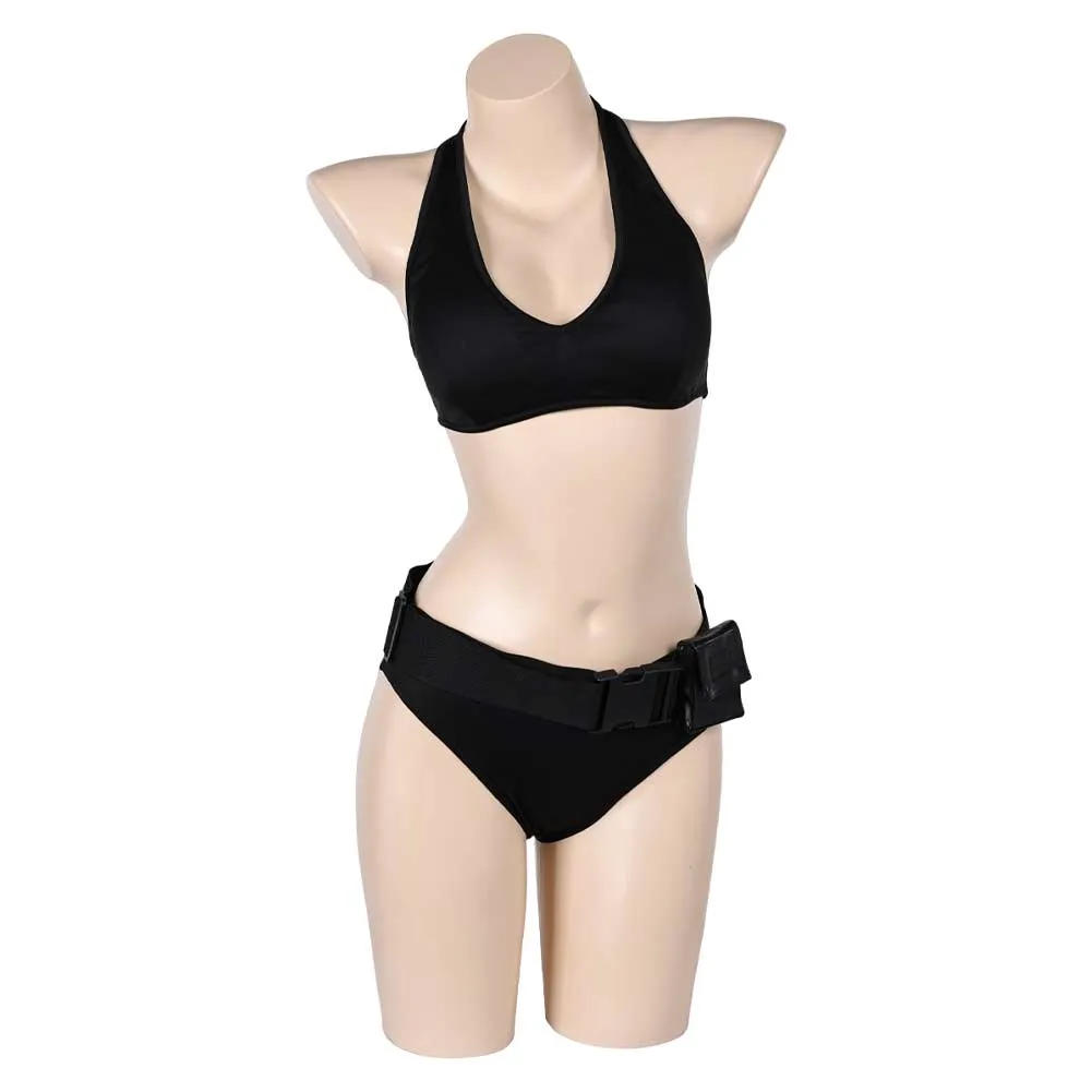 Tomb Raider Lara Croft Original Black BIKINIS Swimsuit Swimwear Cosplay Costume Outfits