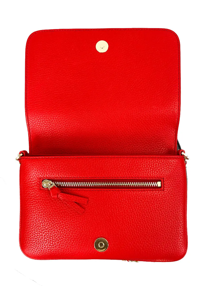 Tory Burch Thea Clutch in Brilliant Red