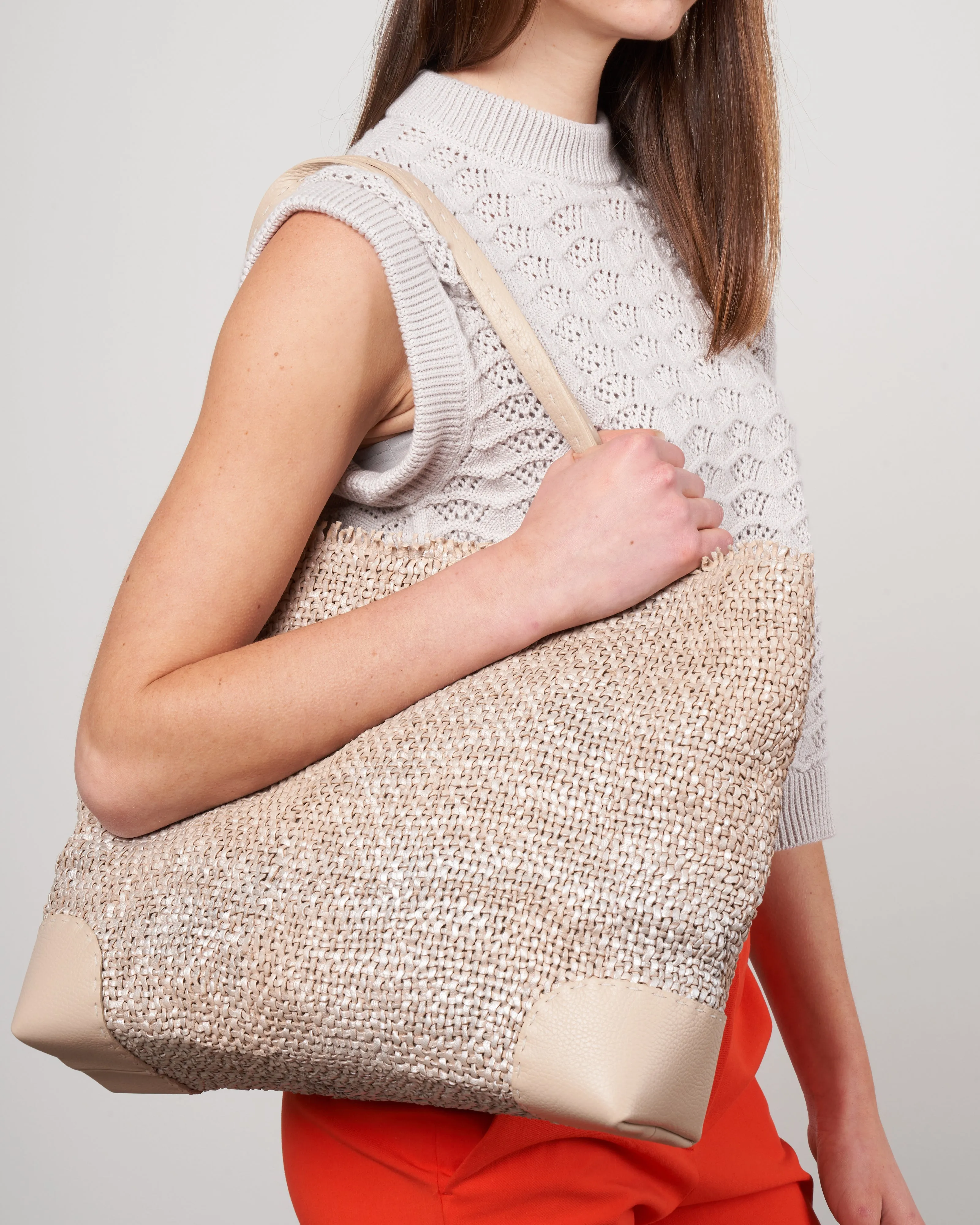 tote woven handmade - intreccio beige
