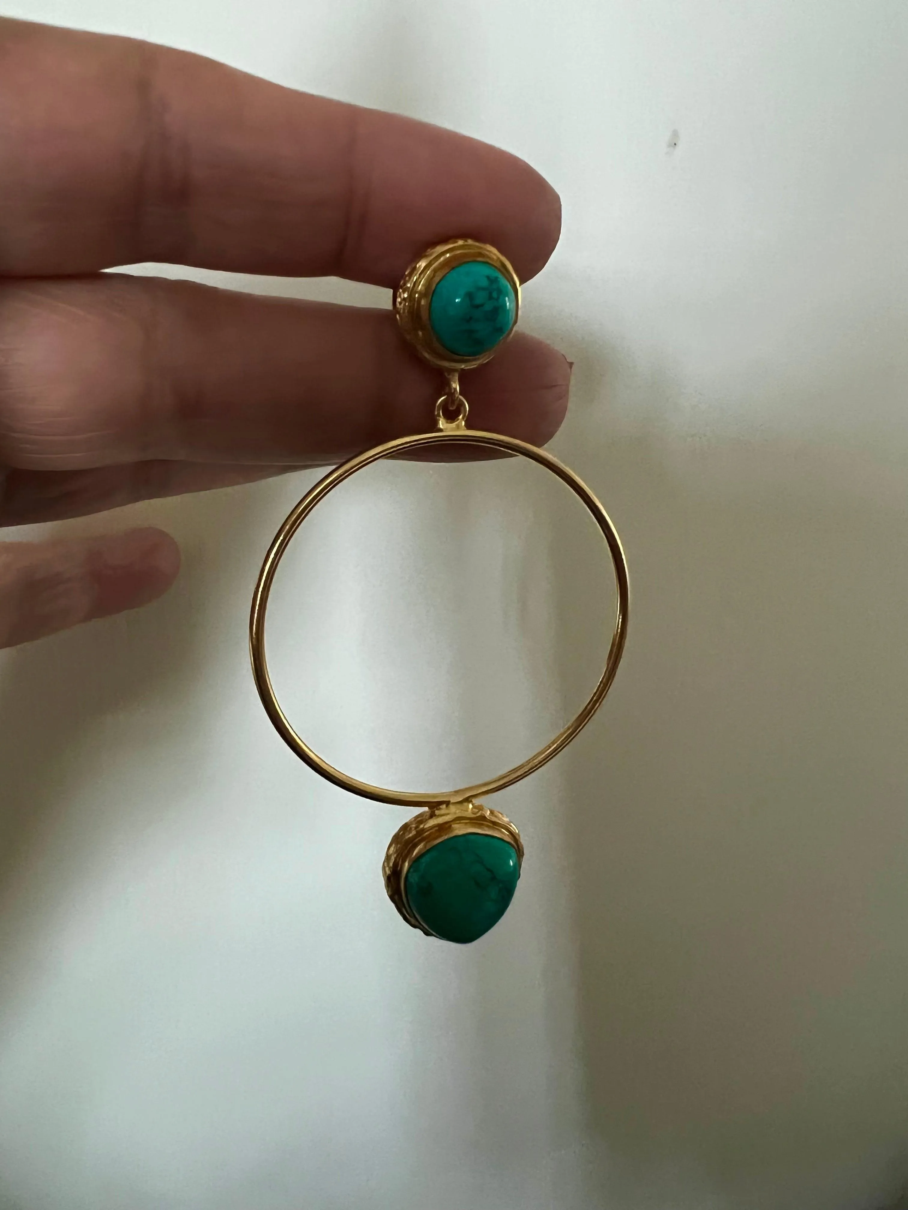 Turquoise Hoop Style Earrings