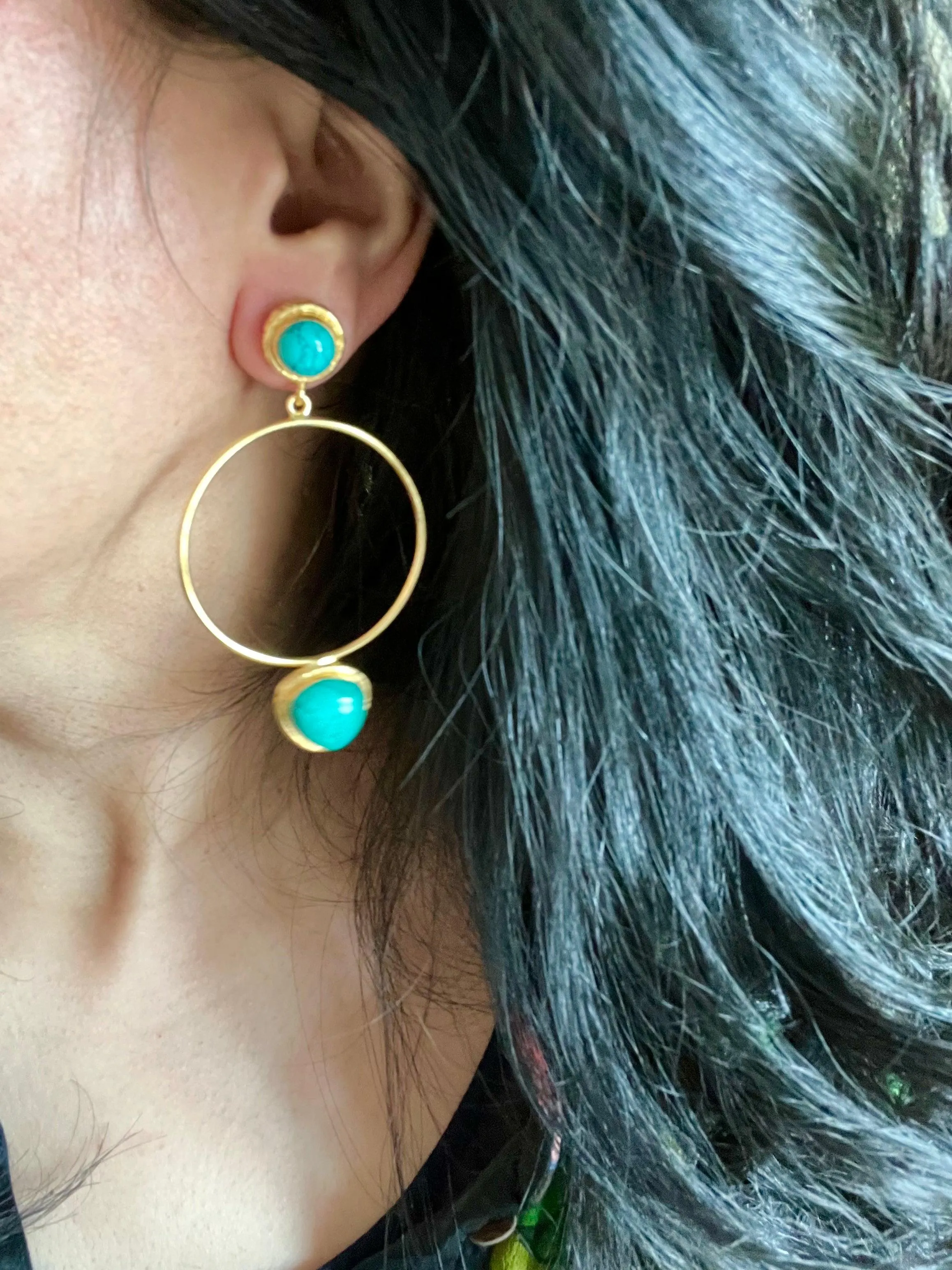 Turquoise Hoop Style Earrings