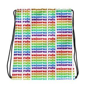Unicorns Rule Drawstring Bag by Sovereign