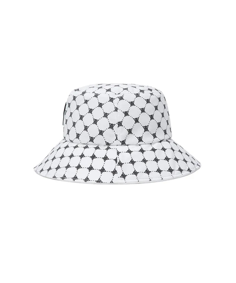 Unisex Monogram Pattern Bucket Hat - White