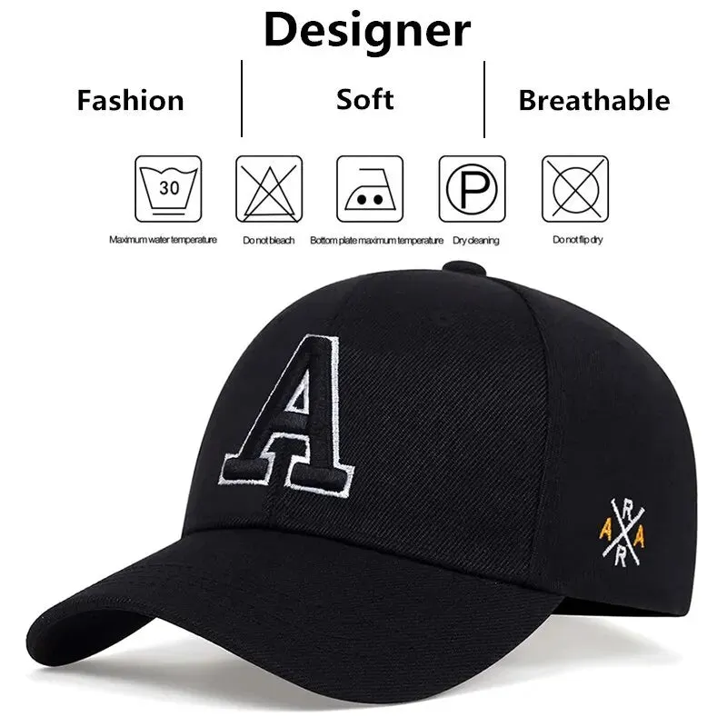 Unisex Simple Letter A Embroidery Baseball Caps