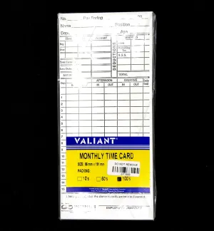 Valiant Daily Time Record 100's White