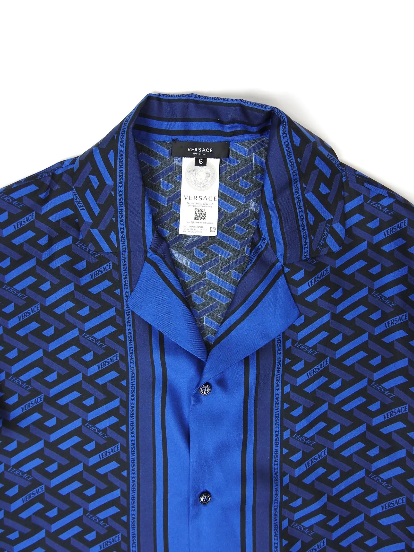 Versace Silk Pyjama Shirt Size 45
