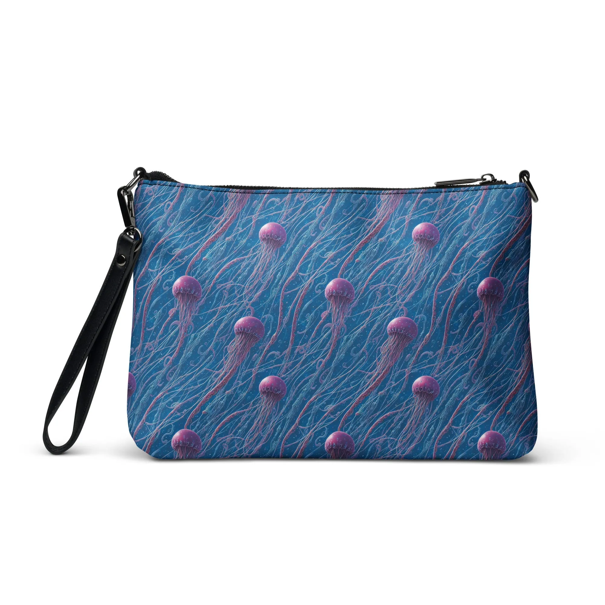 Versatile Crossbody Bag Blue and Violet Jellyfishes