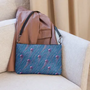 Versatile Crossbody Bag Blue and Violet Jellyfishes