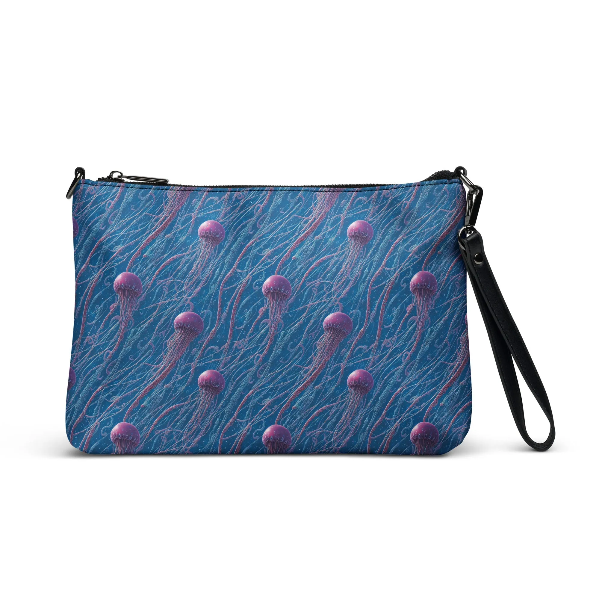 Versatile Crossbody Bag Blue and Violet Jellyfishes