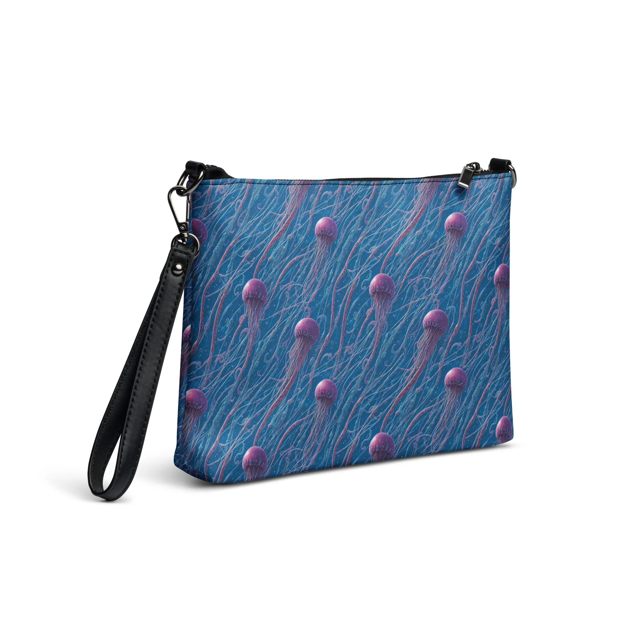 Versatile Crossbody Bag Blue and Violet Jellyfishes