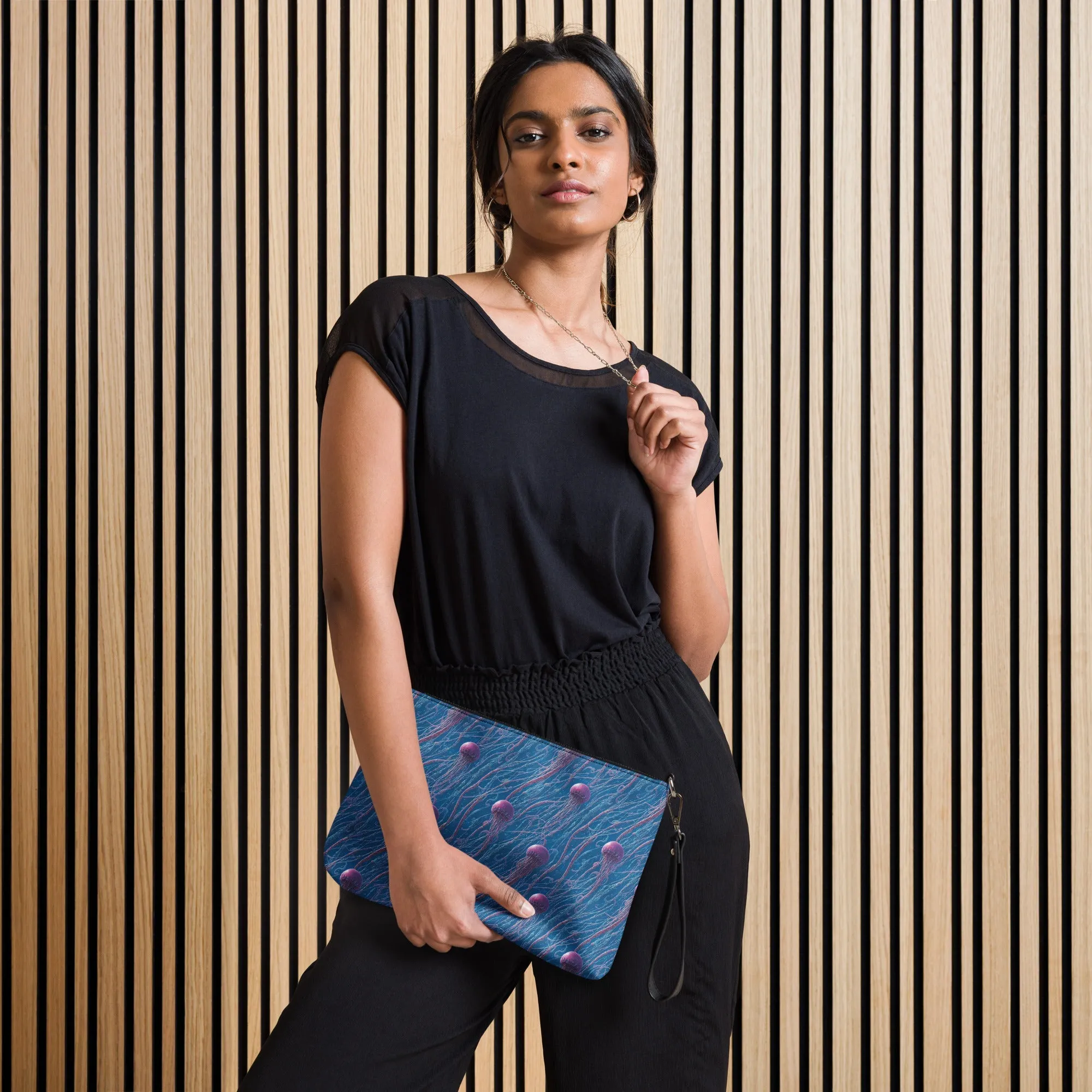 Versatile Crossbody Bag Blue and Violet Jellyfishes