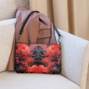 Versatile Crossbody Bag Ethereal Crimson Flow - Dark