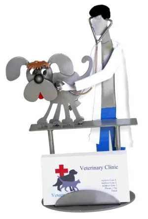 Vet Examining Dog Business Card Holder