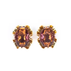 Vintage Ametrine Caged Crystal Earrings