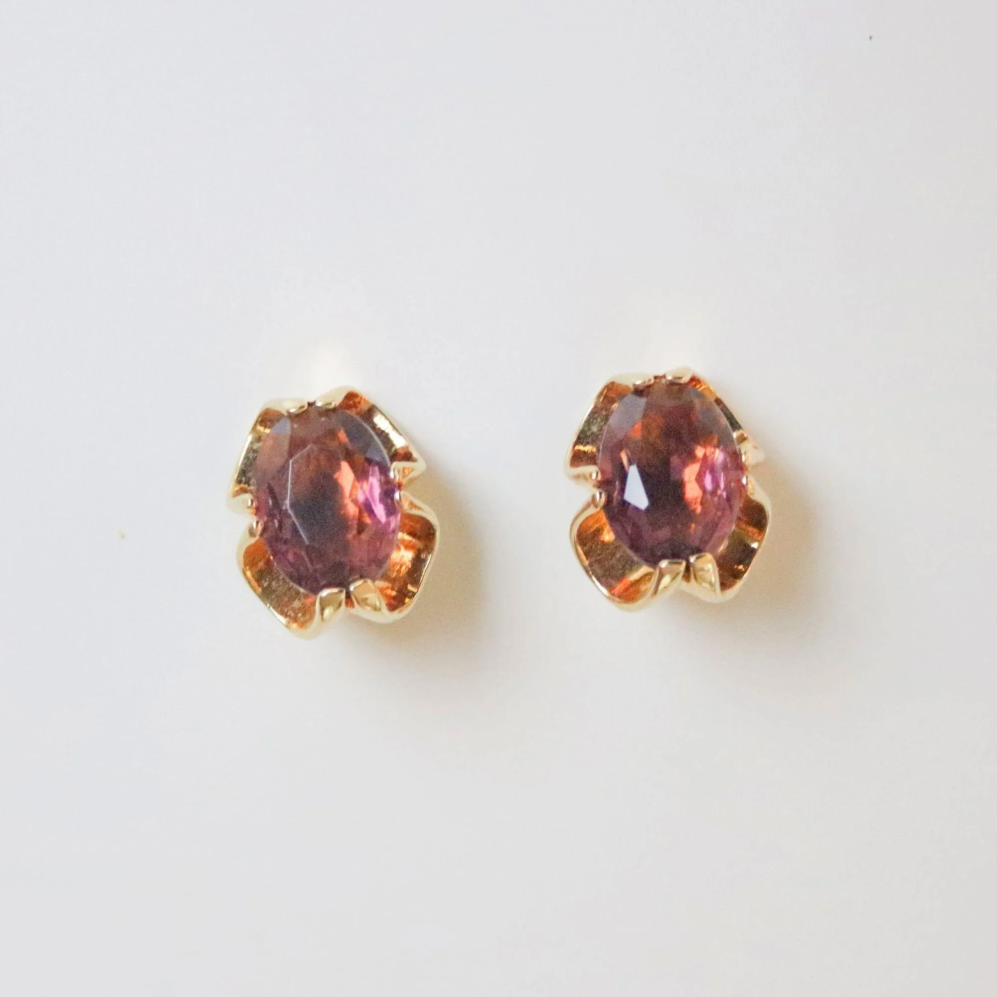 Vintage Ametrine Caged Crystal Earrings
