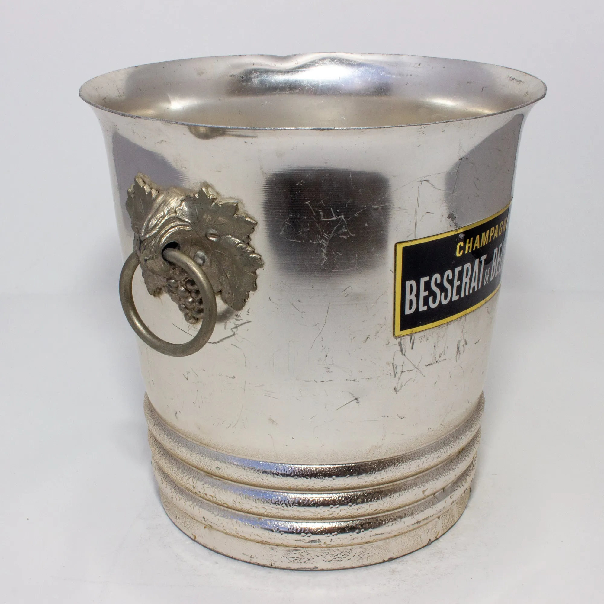 Vintage French Metal Ice Bucket | Besserat de Bellefon Label
