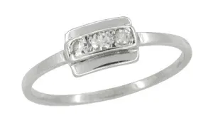 Vintage Mid Century Diamond Ring in 14 Karat White Gold