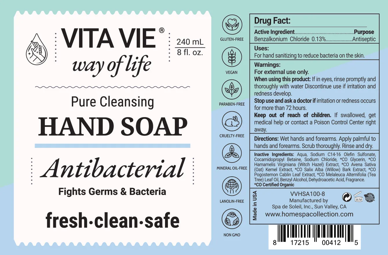 Vita Vie Antibacterial Hand Soap, 8 oz