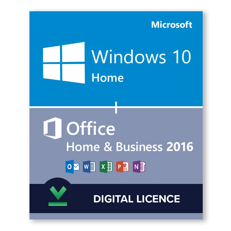 Windows 10 Home   Microsoft Office 2016 Home and Business Bundle - Digital Licences