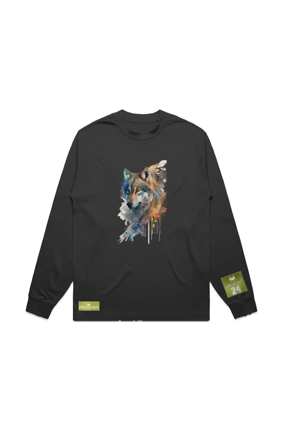 WOLFPACK UNLTD L/S GRAPHIC TEE | BLUE PALE MOON |BLACK