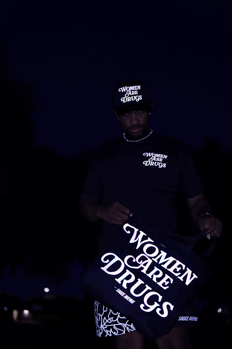 Women Are Drugs (Holographic) | Black Jumbo Tote Bag