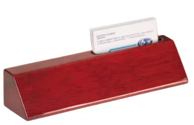wooden business card holder