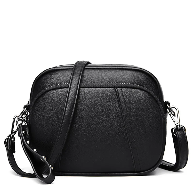 XIEYINSHE Bag Female Fashion Mobile Phone Bag Rivet Small Square Bag with Zip Simple Soft Leather Shoulder Bag Crossbody Bag Female One Piece Dropshipping