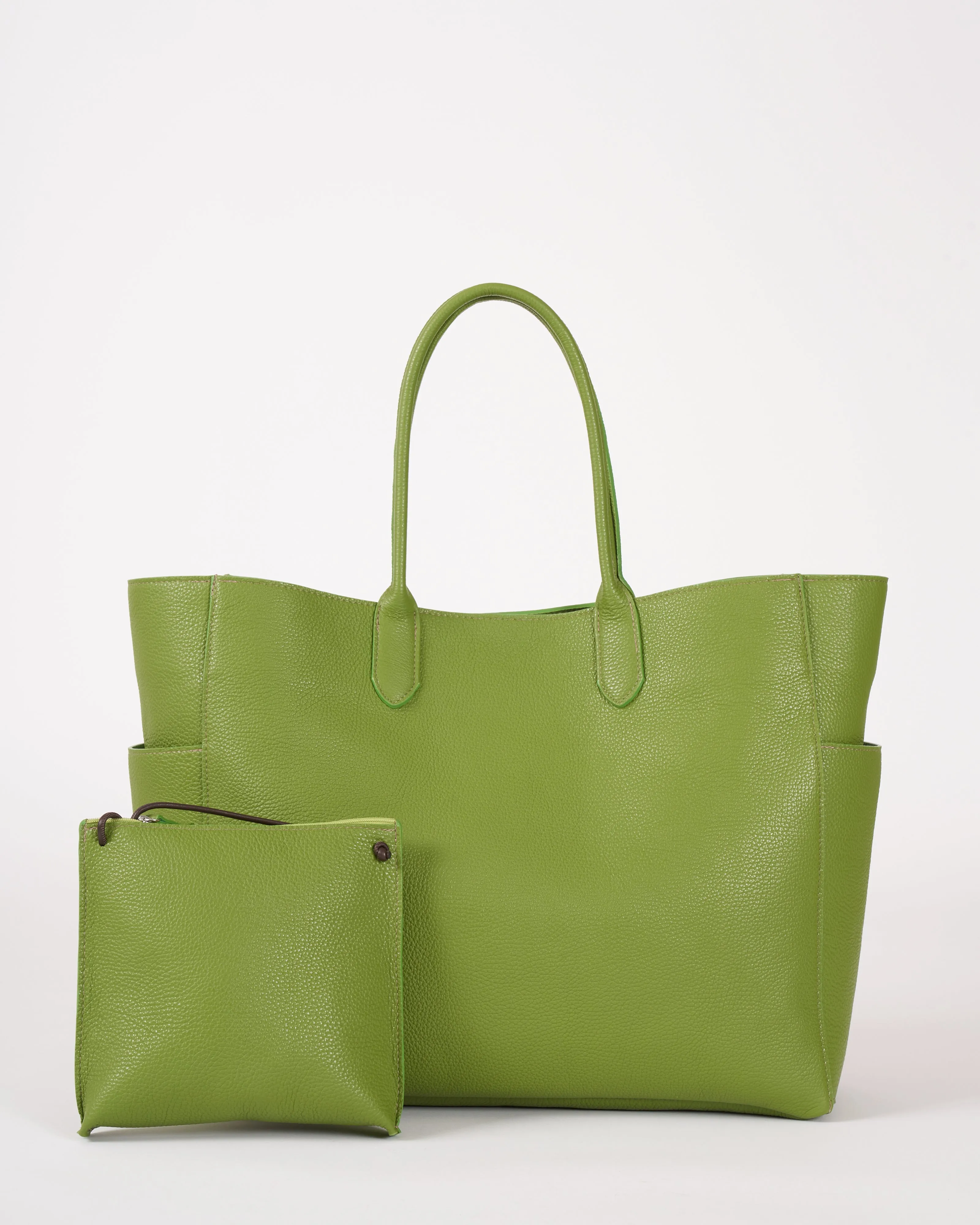 xl pocket tote - leaf calf