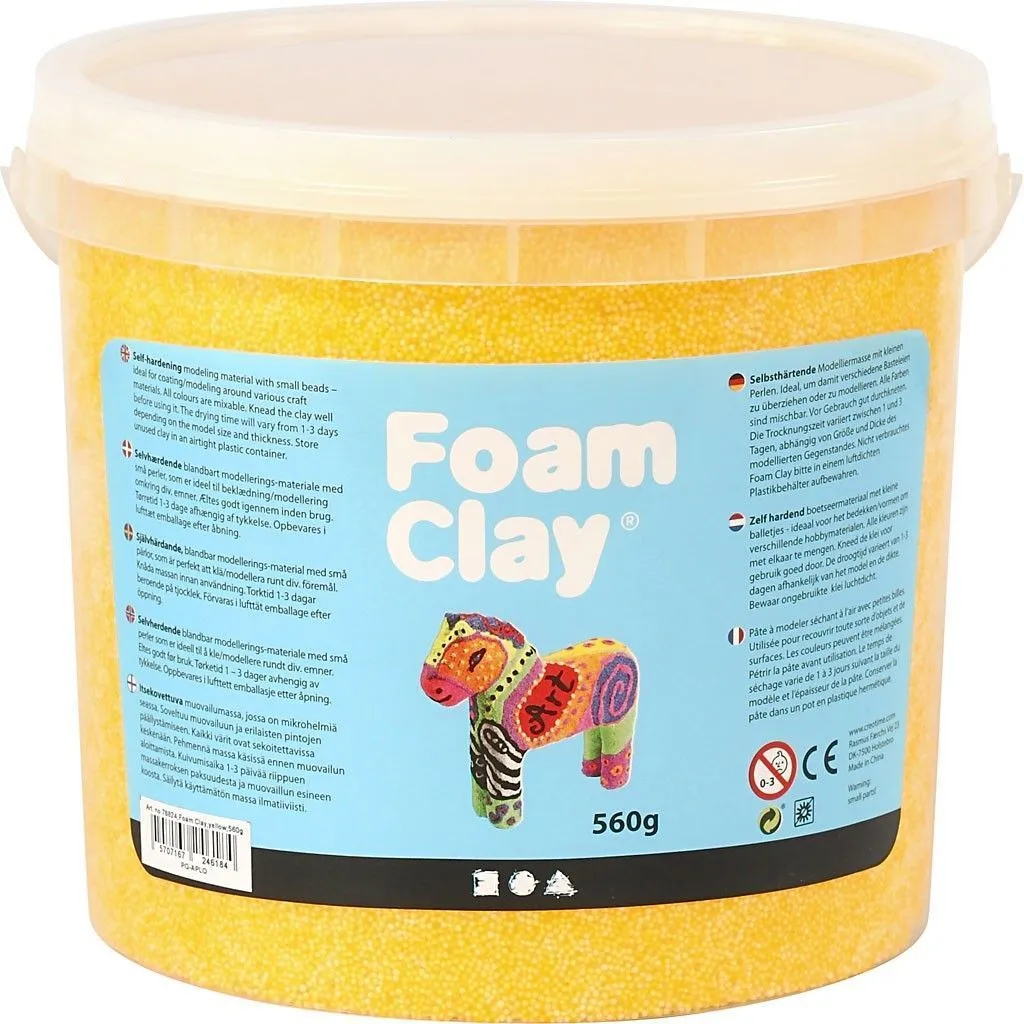 Yellow Colour Modelling Material Small Beads With Plastic Bucket 560 g