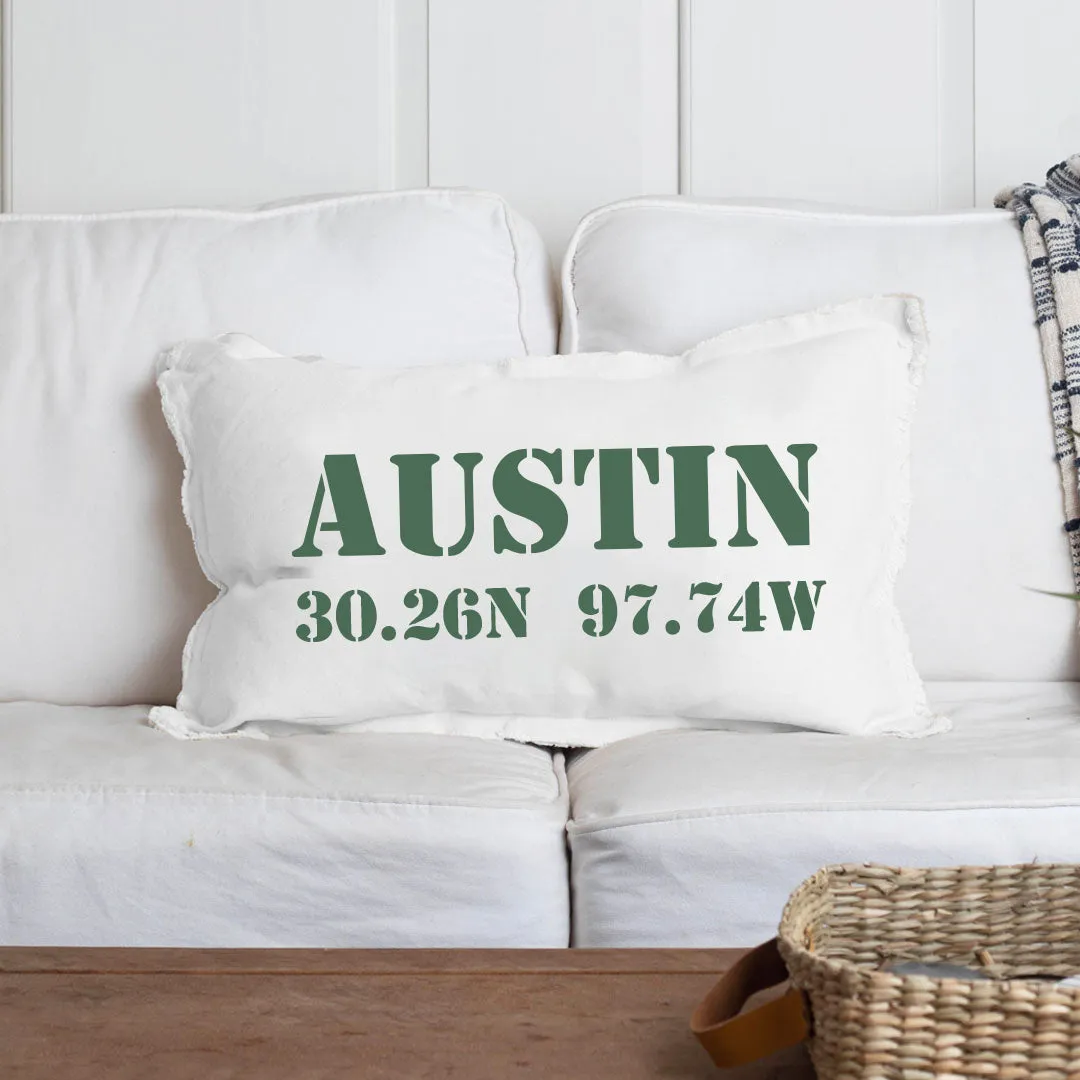 Your Word   Coordinates Stencil Lumbar Pillow