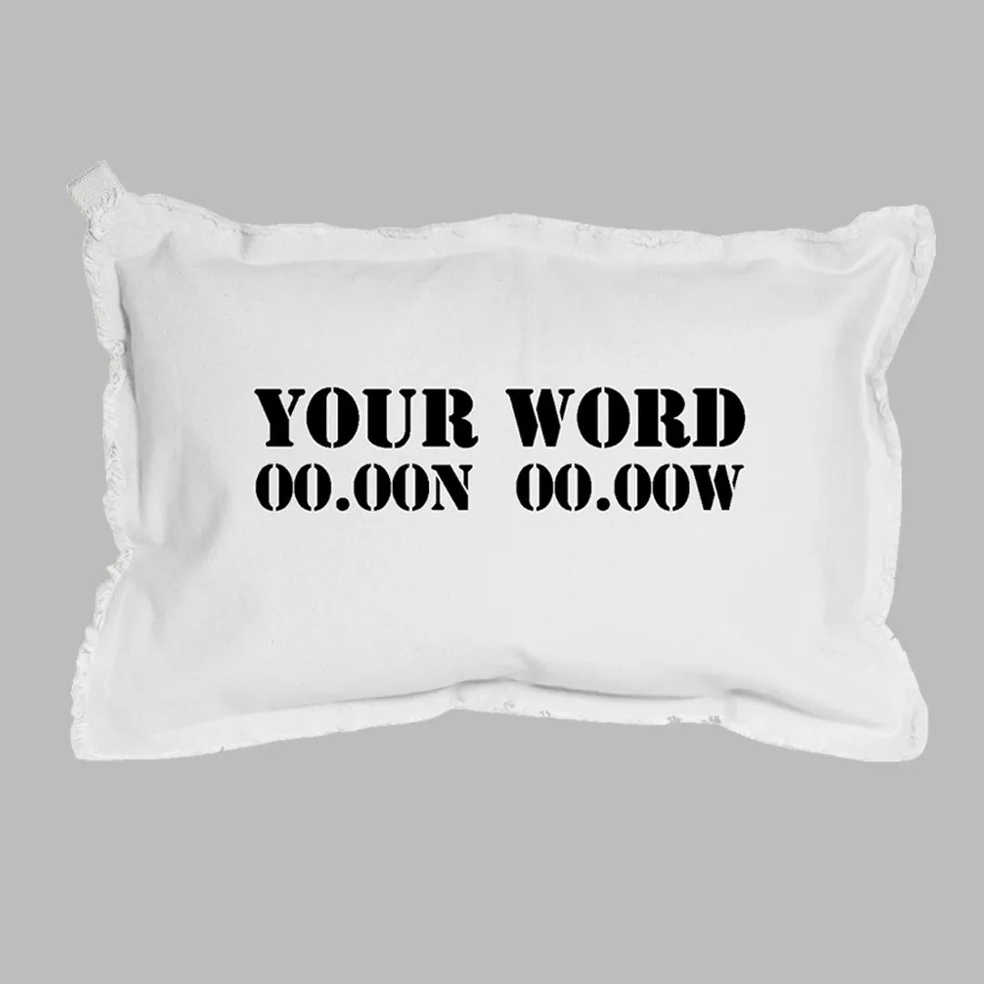 Your Word   Coordinates Stencil Lumbar Pillow