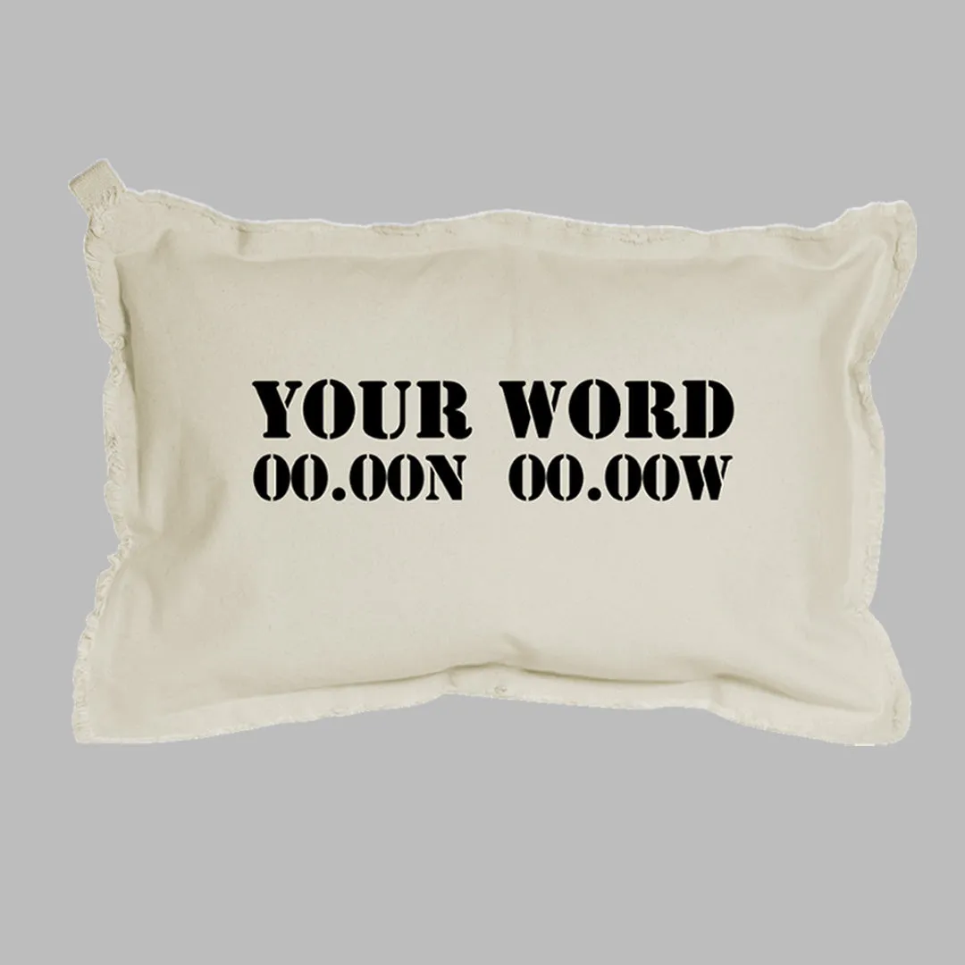 Your Word   Coordinates Stencil Lumbar Pillow