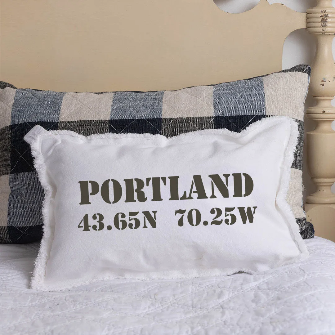 Your Word   Coordinates Stencil Lumbar Pillow