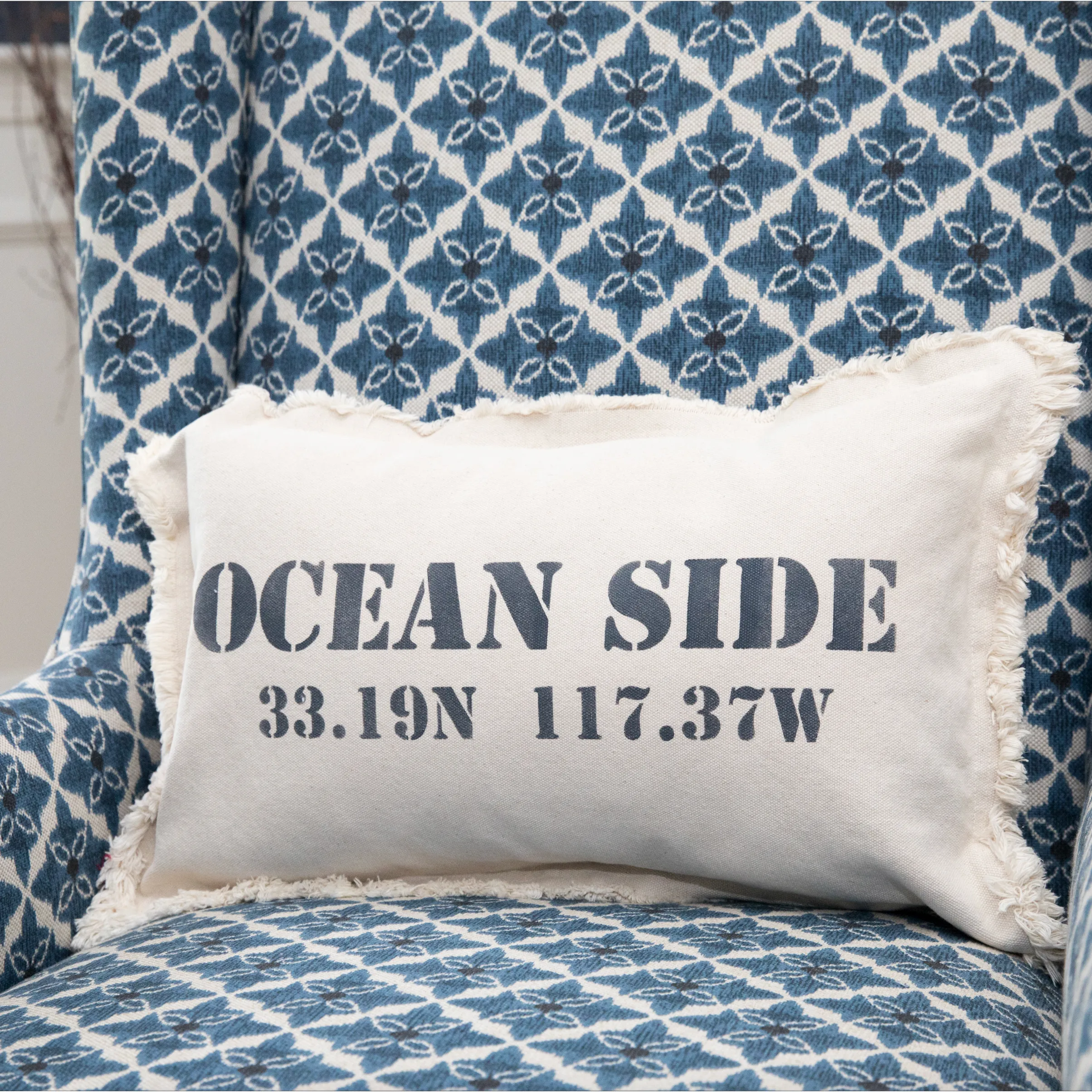 Your Word   Coordinates Stencil Lumbar Pillow