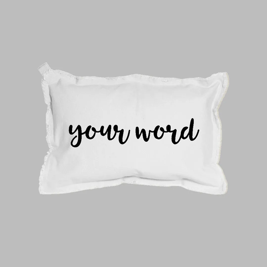 Your Word Script Lumbar Pillow