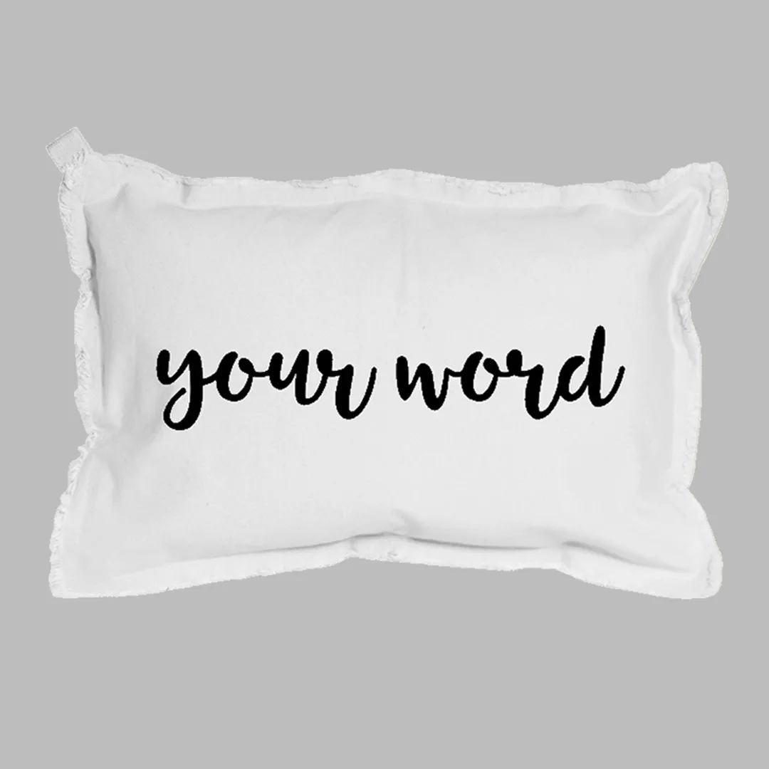 Your Word Script Lumbar Pillow