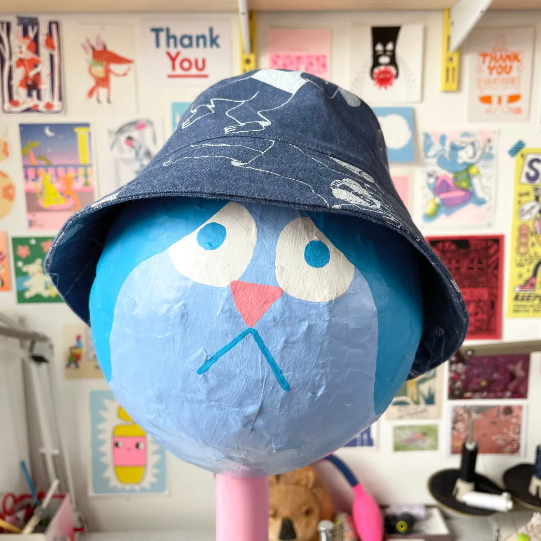 YUK FUN Denim Bucket Hat