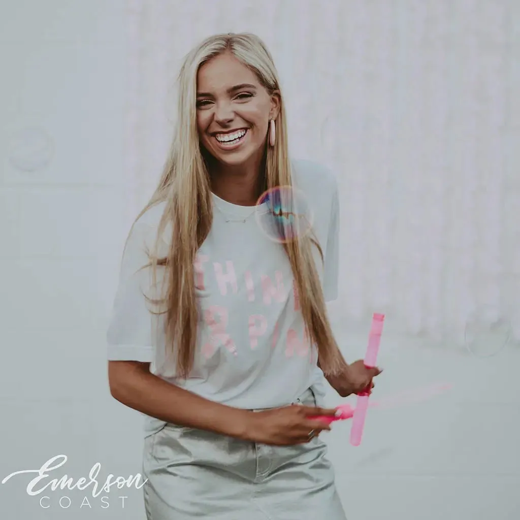 Zeta Tau Alpha Simple Think Pink Tee