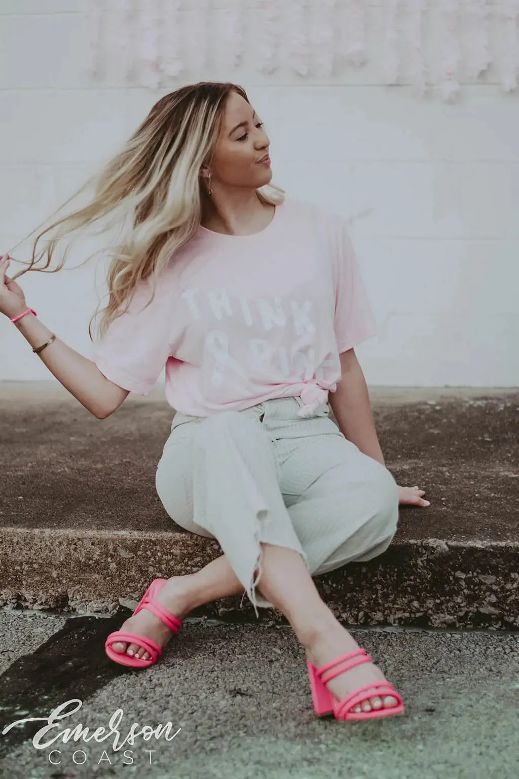 Zeta Tau Alpha Simple Think Pink Tee